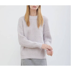 Lauren Manoogian Size 1 Small Fisherwoman Sweater Lavender Cotton Alpaca EUC